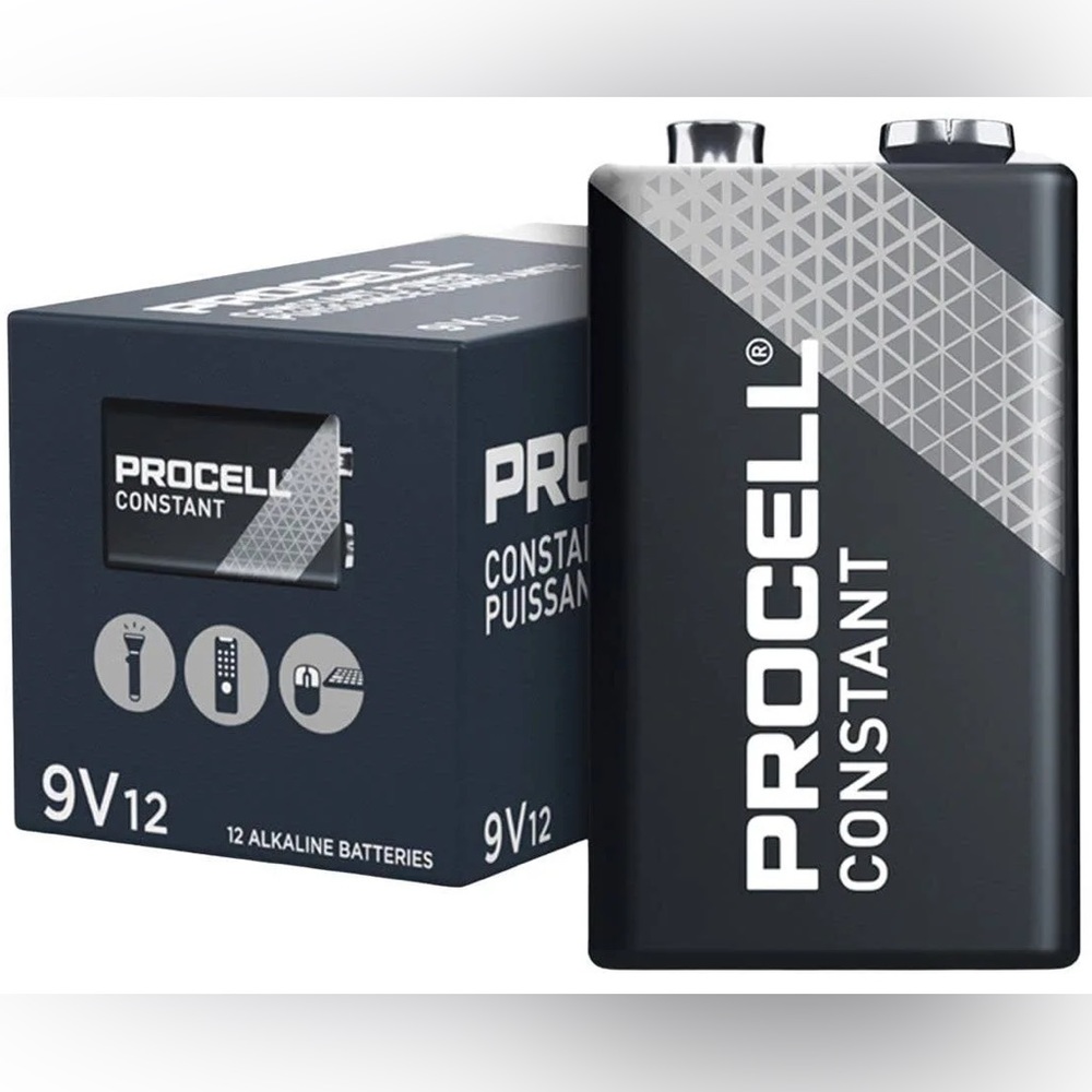 Duracell Procell Alkaline Batteries, 9V, 12/Box